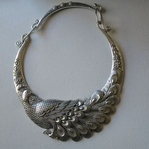 Silver Peacock Necklace